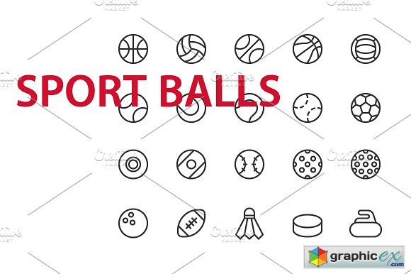 20 Sport Balls UI icons