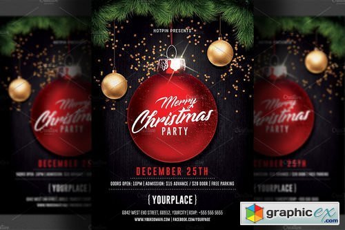Merry Christmas Party Flyer Template 2058399