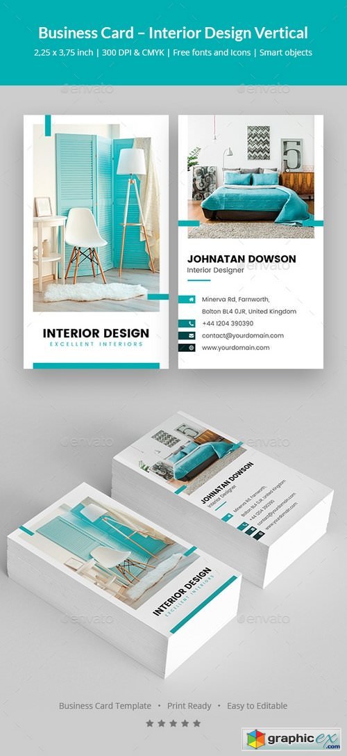 Business Card  Interior Design Vertical