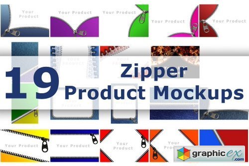 Bundle: 19 Zipper Product Mockups