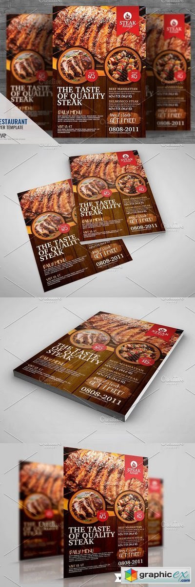 Barbecue Grill Restaurant Flyer