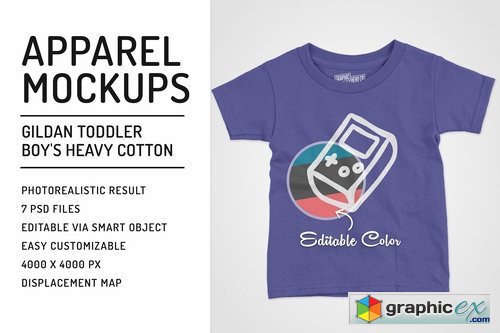 Gildan Toddler Boy's T-Shirt Mockups