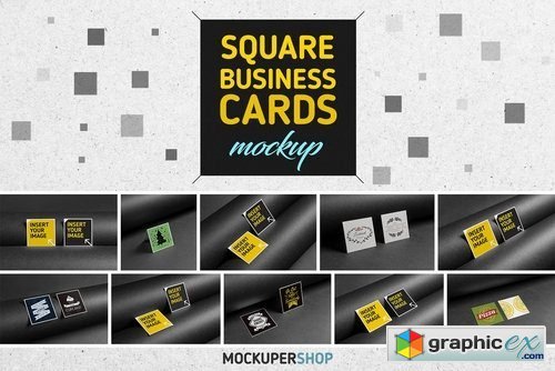 Square business card mock-up 2166850