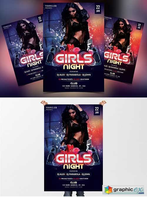 Girls Night - DJ PSD Flyer Template