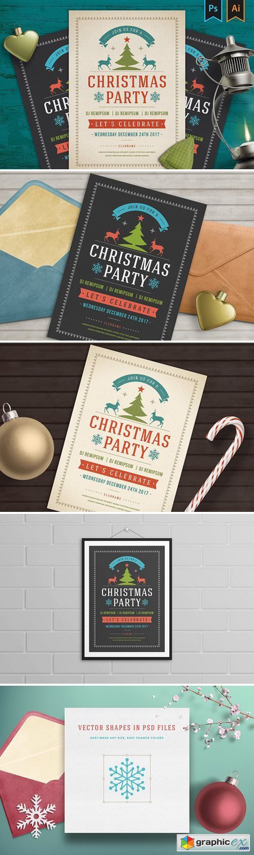 Christmas party invitation flyer 1903705