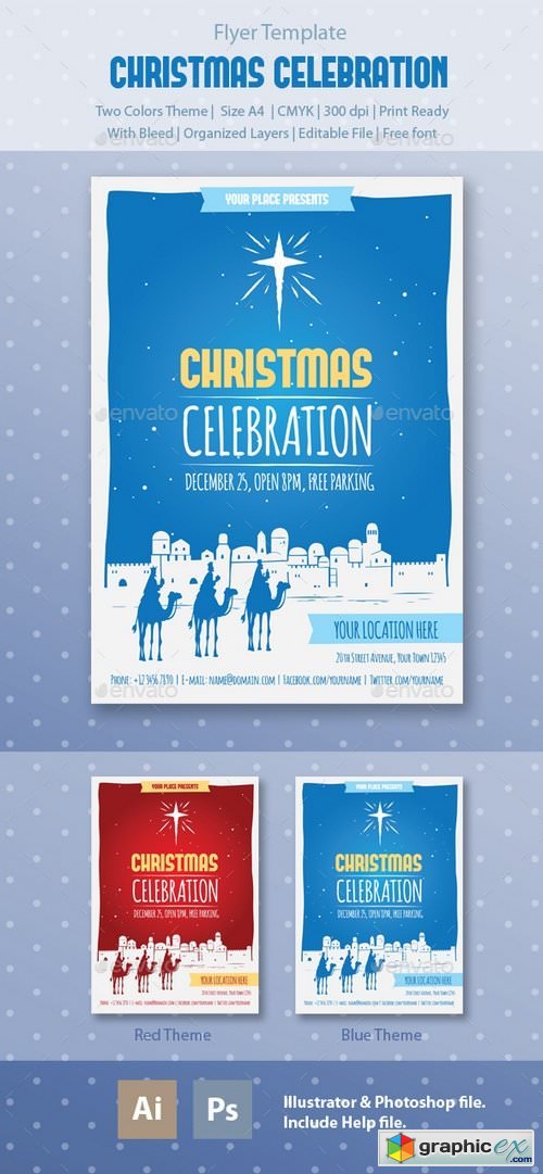 Christmas Celebration Flyer Template 13858479