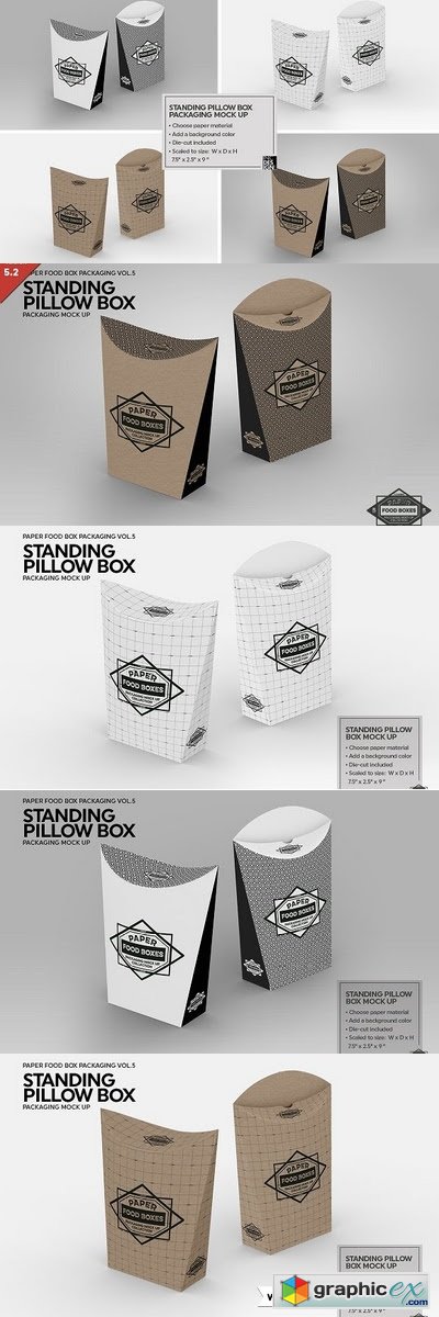 Standing Pillow Box Packaging MockUp
