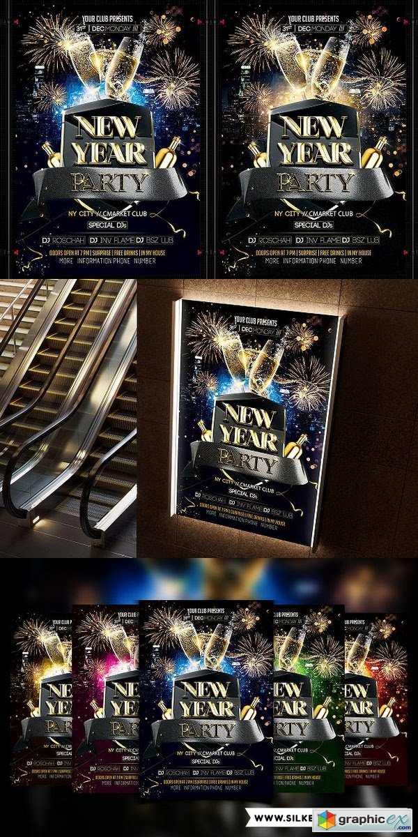 New Year Flyer Template 2129542