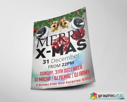Christmas Party Flyer Template Vol6