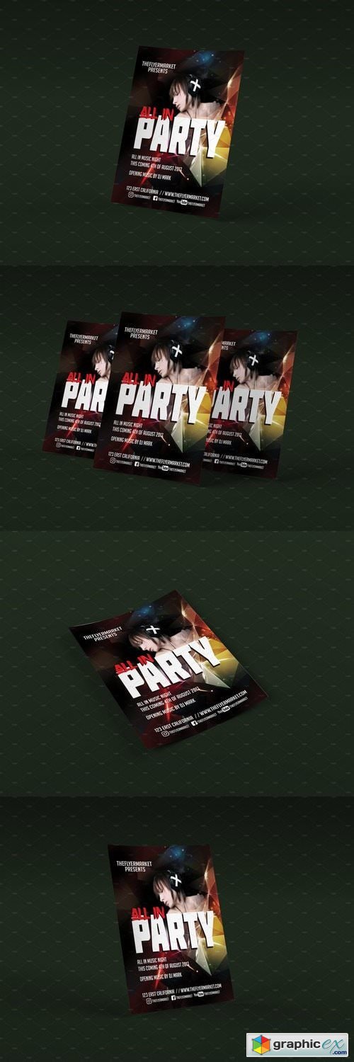 All-In Party PSD Flyer Template