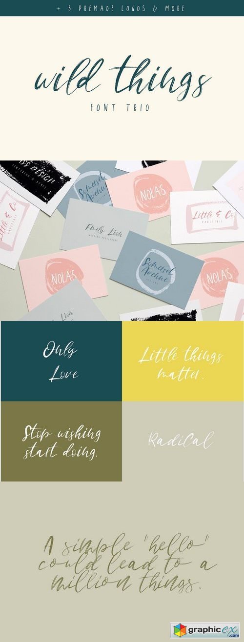 Wild Things Font Trio + Extras