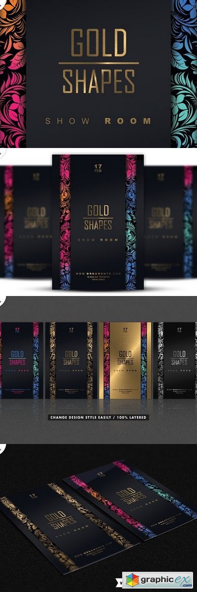 GOLD SHAPES Flyer Template