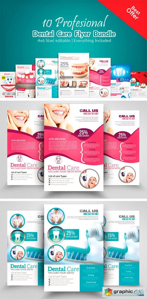 10 Dental Care Flyer Bundle Vol:01