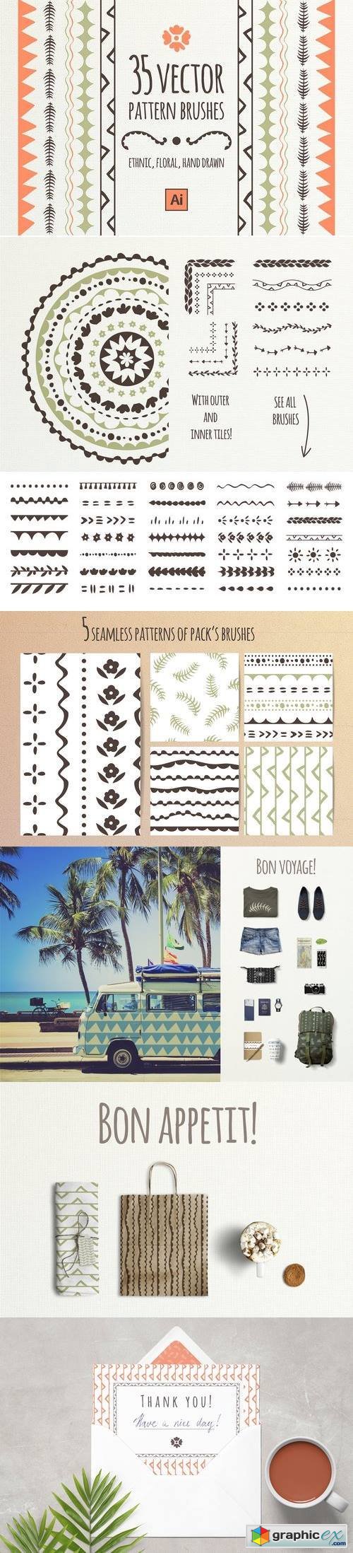 Brushes and patterns | ethnic&floral