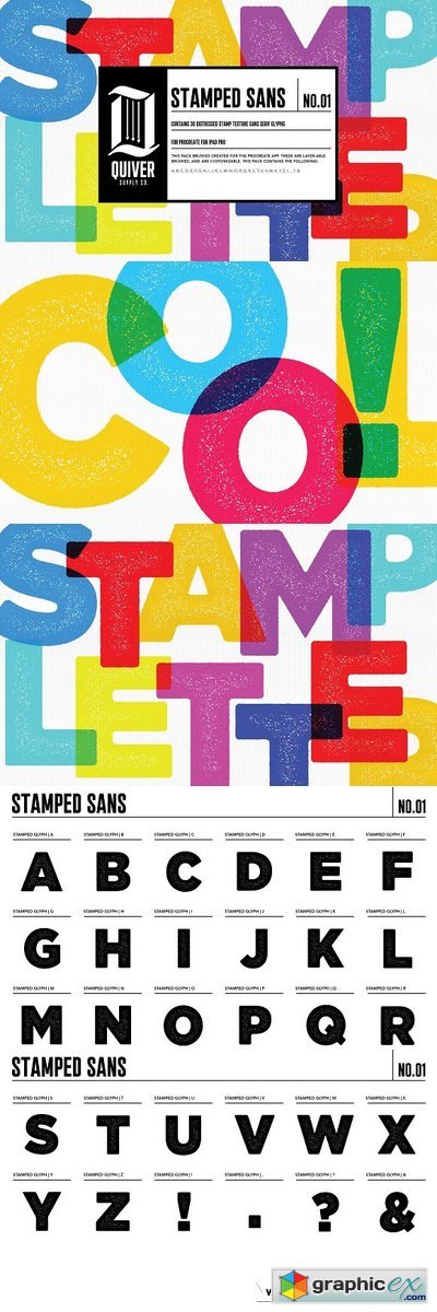 Procreate Stamped Sans Letter Brush