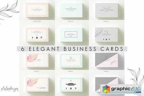 6 Elegant Business Cards-Bundle