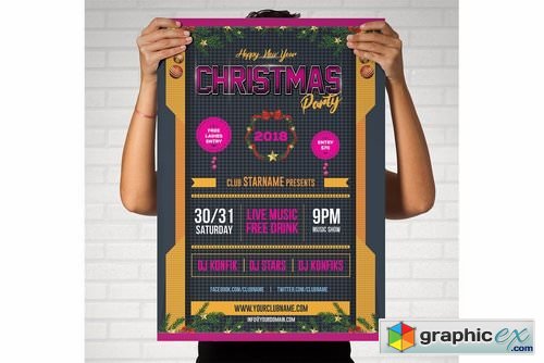 NEW YEAR CHRISTMAS PARTY FLYER 2018