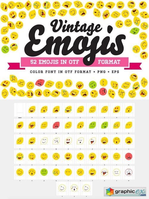 Vintage Emojis OTF Color Font