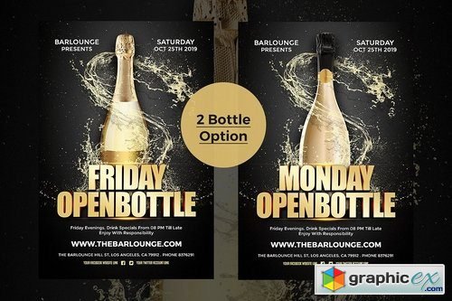 Open Bottle Flyer Poster Template