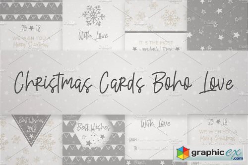 Christmas Card Set BOHO LOVE