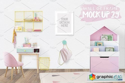 Kids Room Wall/Frame Mock Up 29