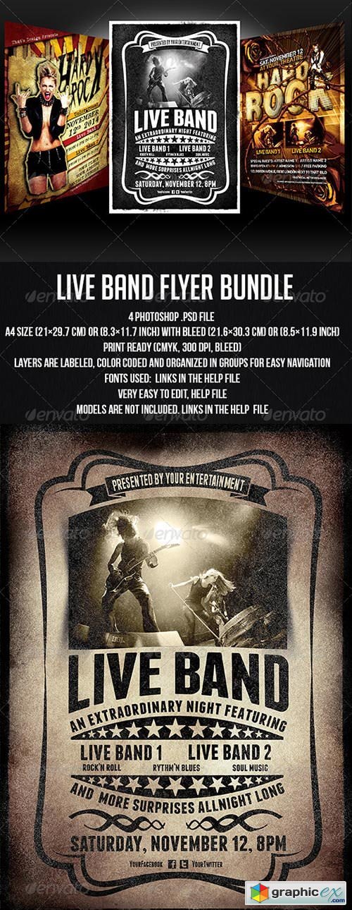 Live Band Flyer Bundle 6415873