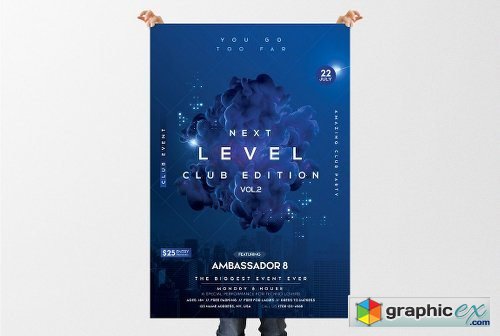 Next Level - Futuristic PSD Flyer