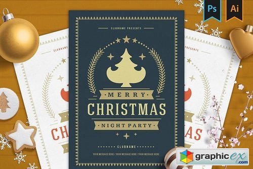 Christmas party invitation flyer 1903659