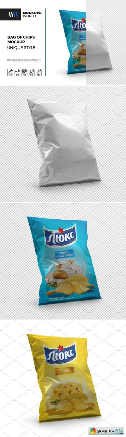 Realistic Chips Bag Mockup