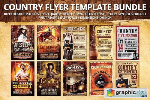 Country Flyer Template Bundle