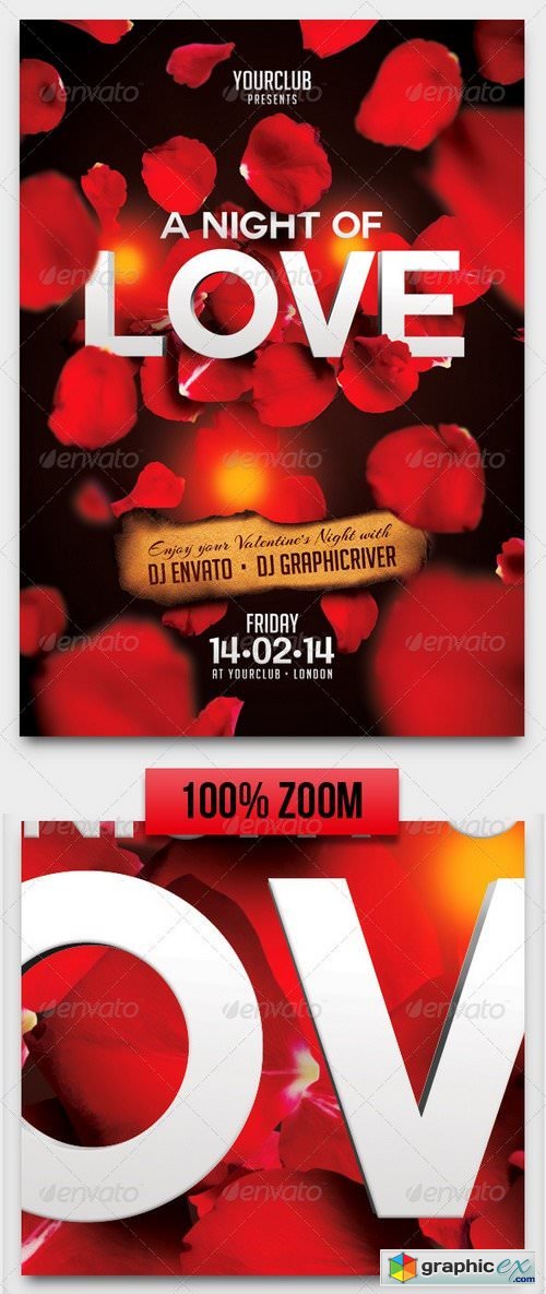 A Night of Love A5 Flyer Template