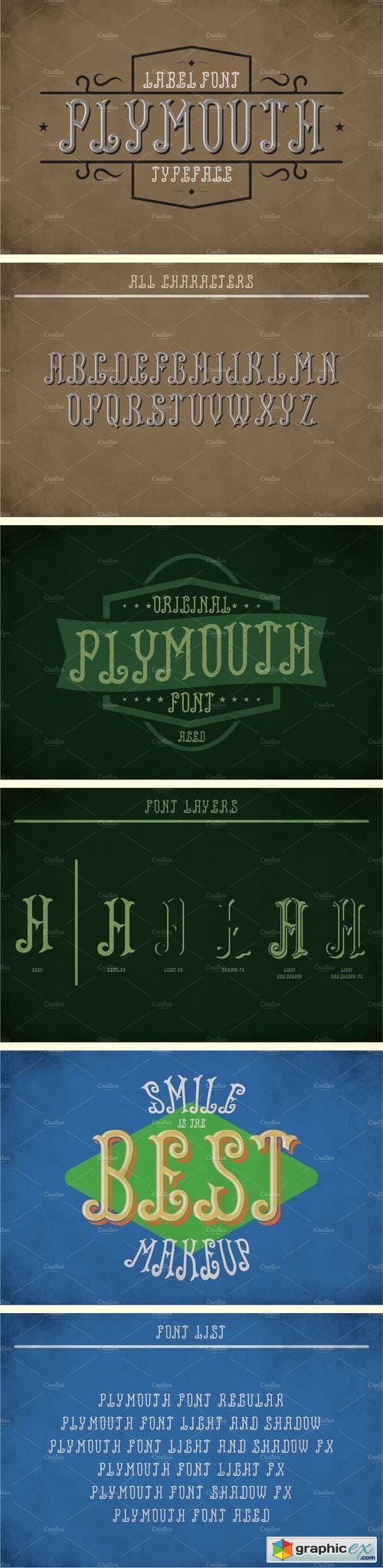 Plymouth Vintage Label Typeface
