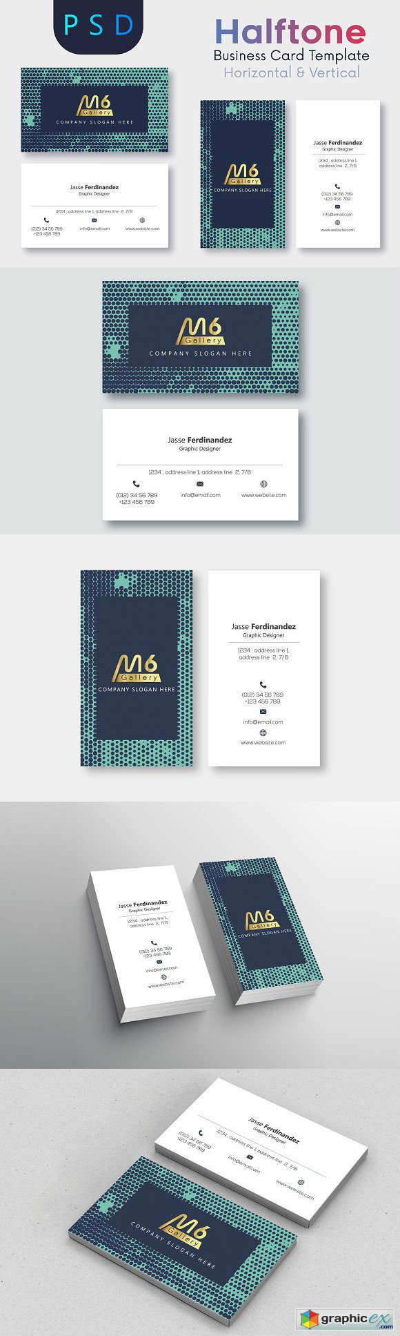 Halftone Business Card Template- S07