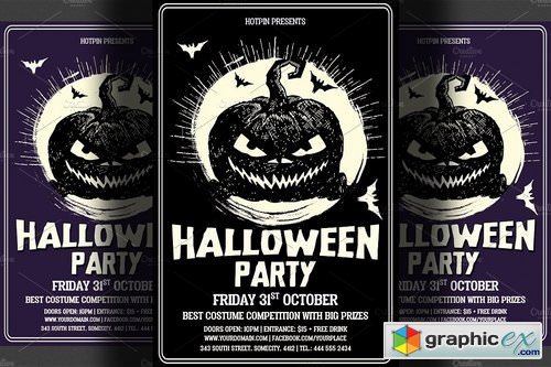 Halloween Party Psd Flyer Template