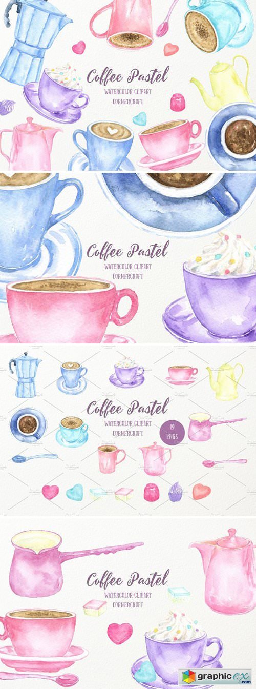 Watercolor Coffee Pastel
