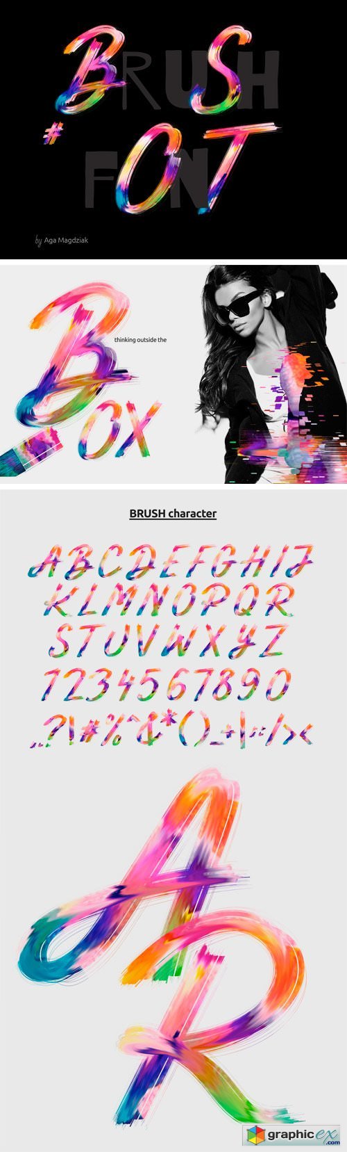 Brush Colorful PSD Font