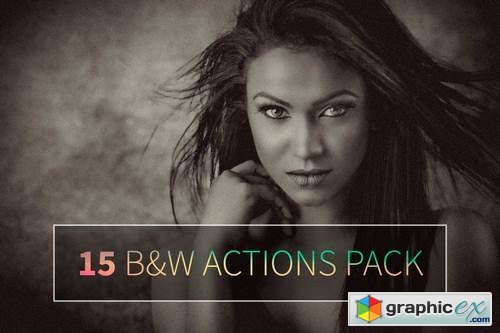 15 B&W Actions Pack