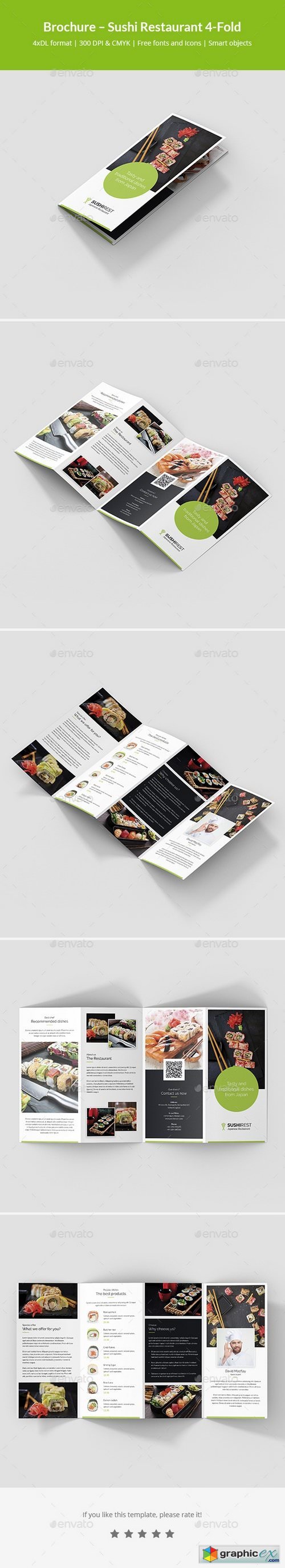 Brochure  Sushi Restaurant 4-Fold