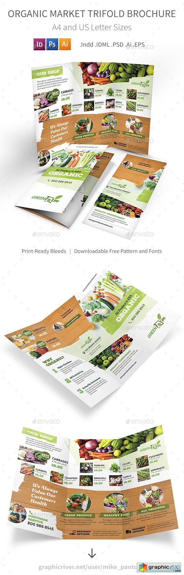 Organic Market Trifold Brochure 3