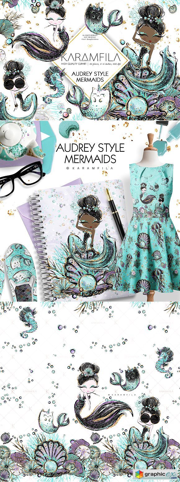 Audrey Hepburn Style Mermaids