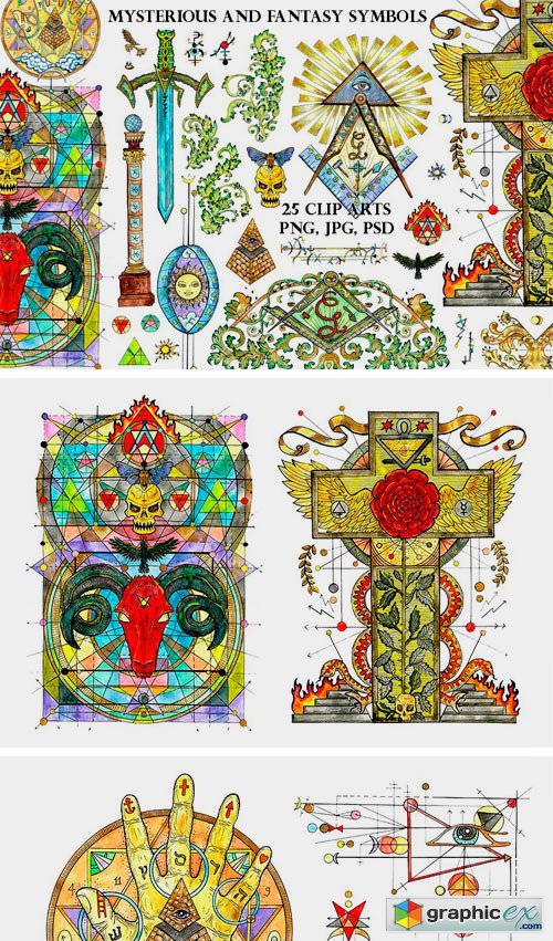 Freemasonry Symbols in Color