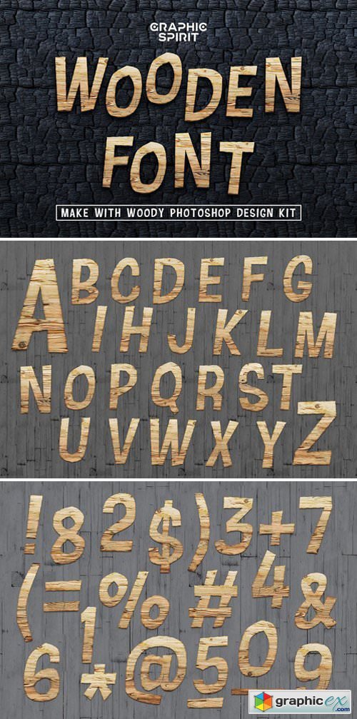 Wooden Font Promo Extended License
