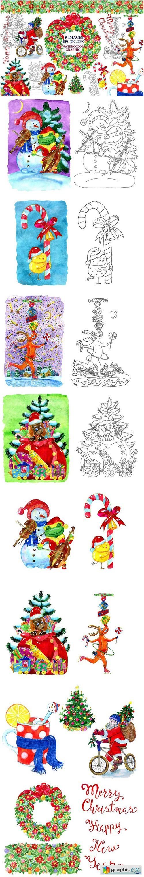 Christmas characters set