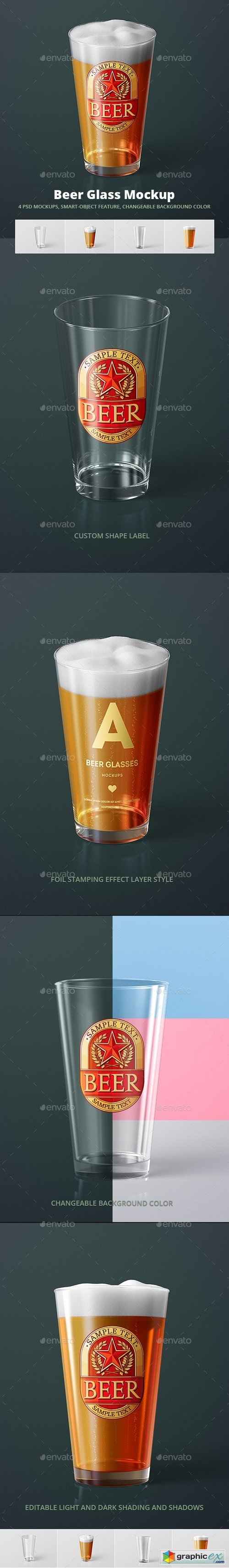 Beer Glass Mock-up - American Pint