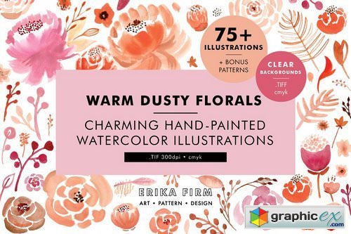 Warm Dusty Watercolor Florals