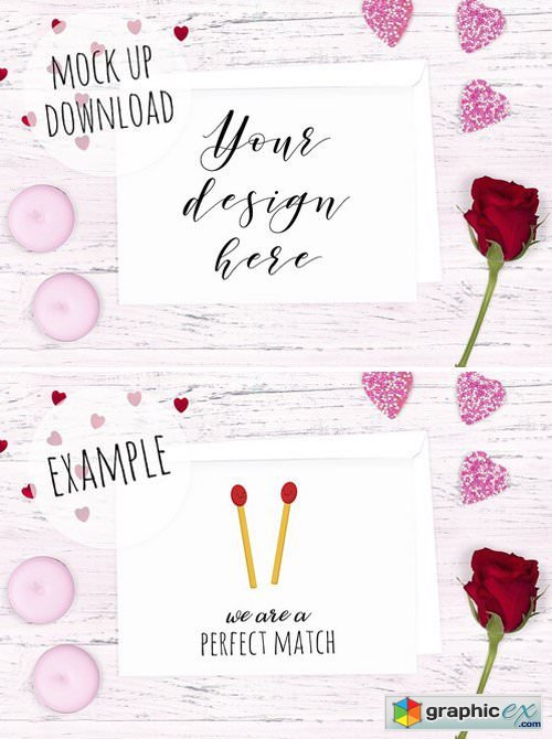 Pretty Valentines Card Mockup
