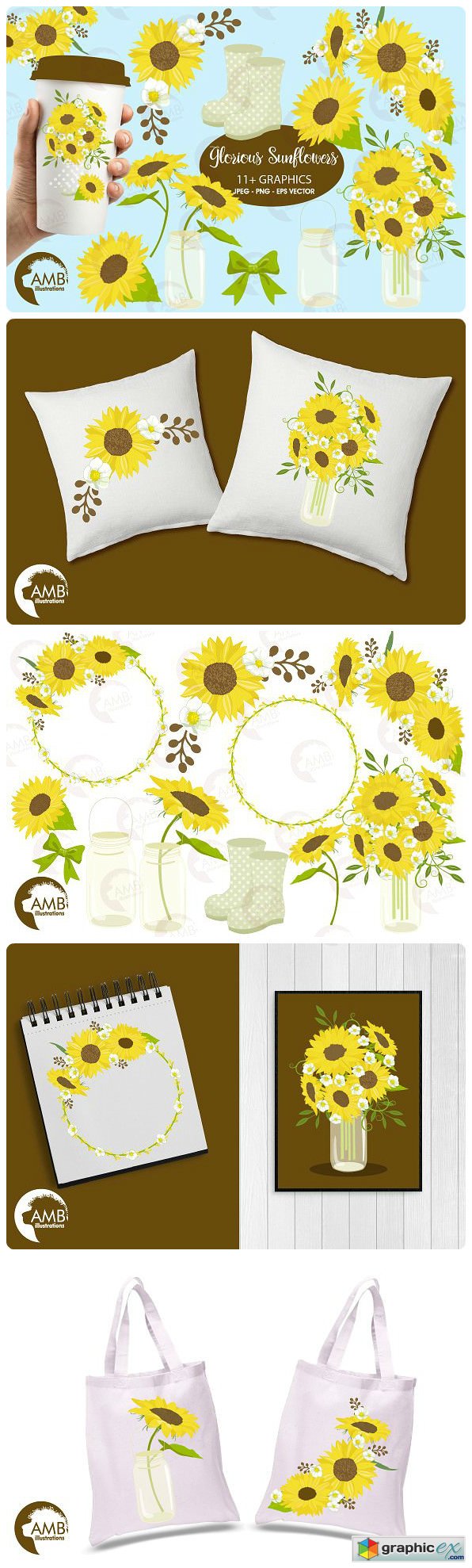 Glorious Sunflowers clipart AMB-1416