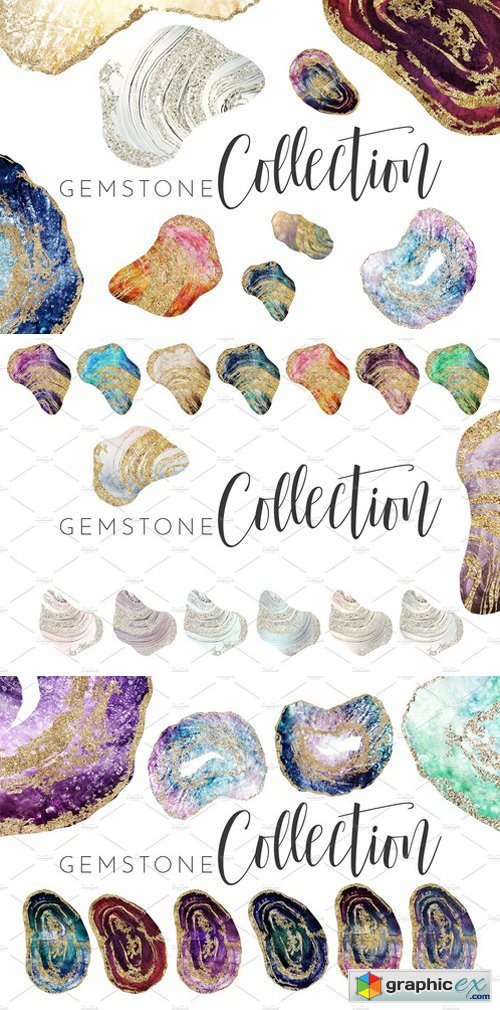 Watercolor & Foil Gemstone Geodes