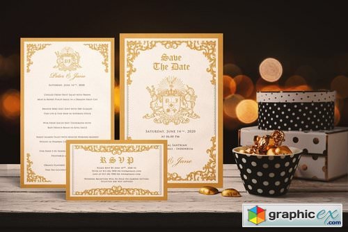 GOLDEN WEDDING INVITATION SUITES