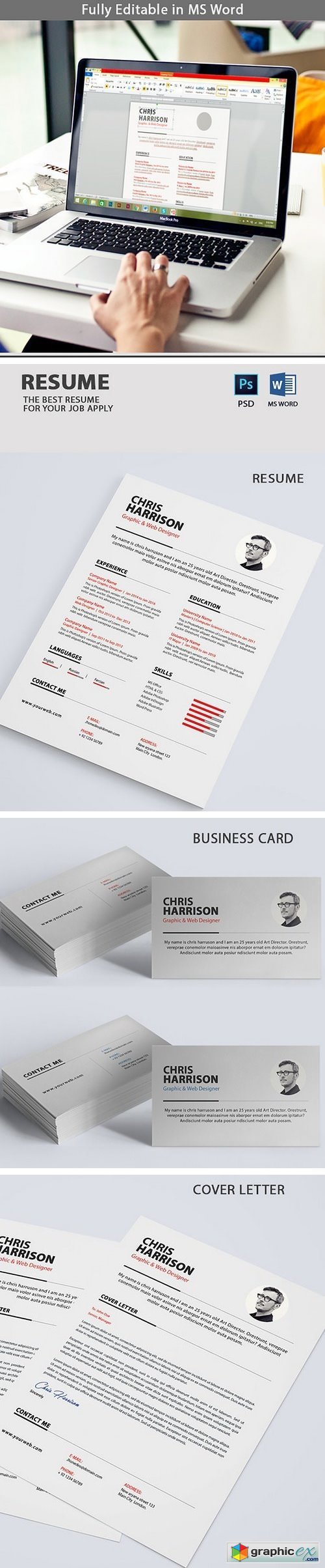 Clean Resume With Business Card
